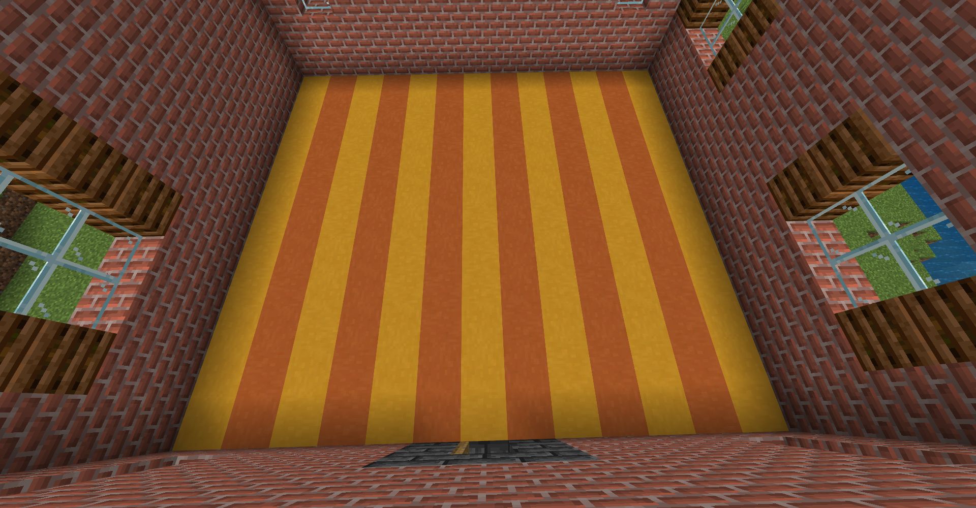 「黄色のテラコッタ」「橙色のテラコッタ」で床を作る