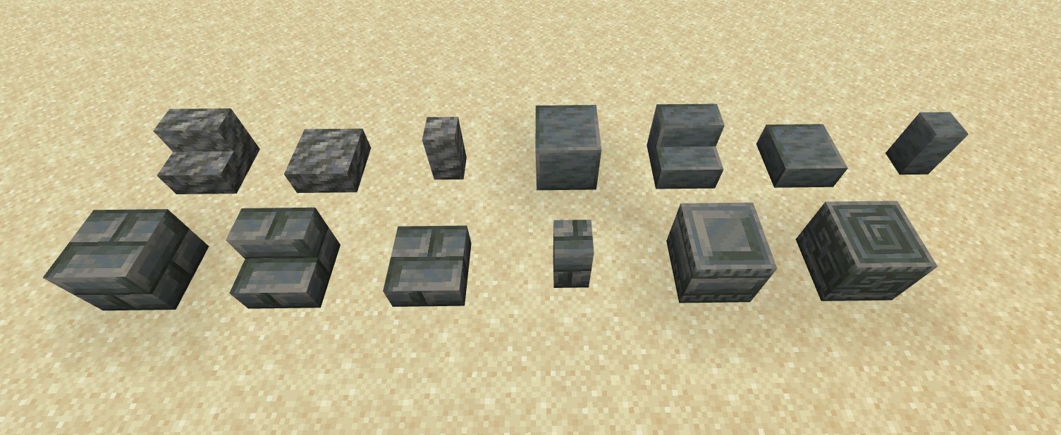 マイクラのアイテム「凝灰岩ブロック」13種類
