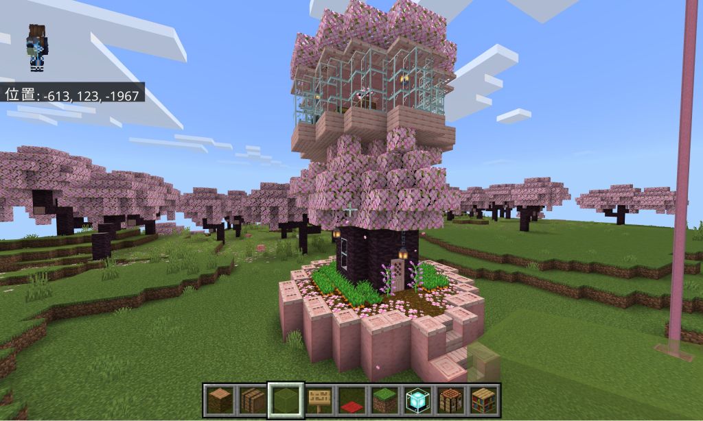 桜の木のツリーハウス